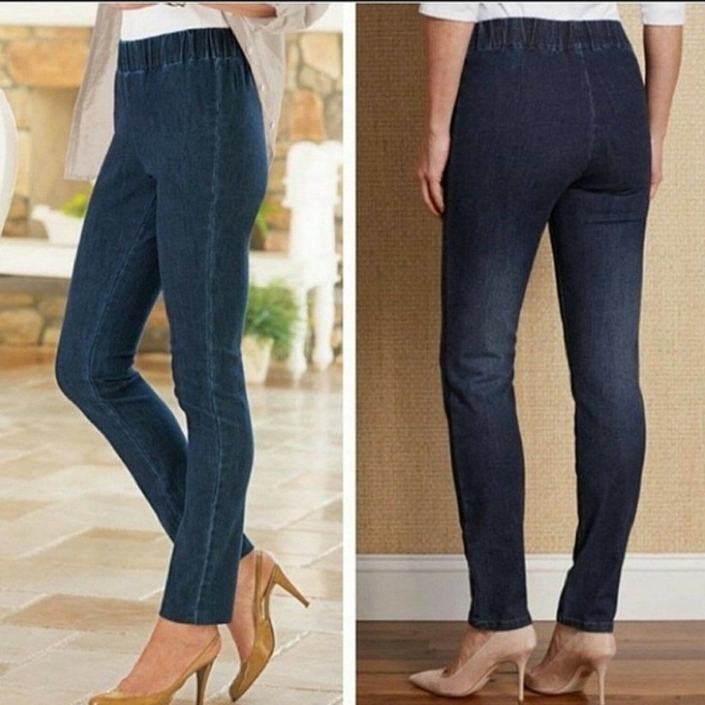 Soft Surroundings Metro High Rise Skinny Leggings Denim Size Small